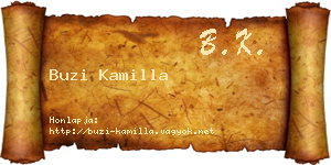 Buzi Kamilla névjegykártya